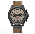 CURREN 8314 Chronograph Business Style Men Wrist Watch-Brown Leather Band