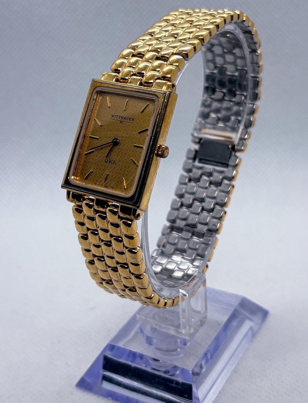 Vintage 1990s Wittnauer QWR 9782 Tank Watch AS 1779 Swiss Quartz New Battery