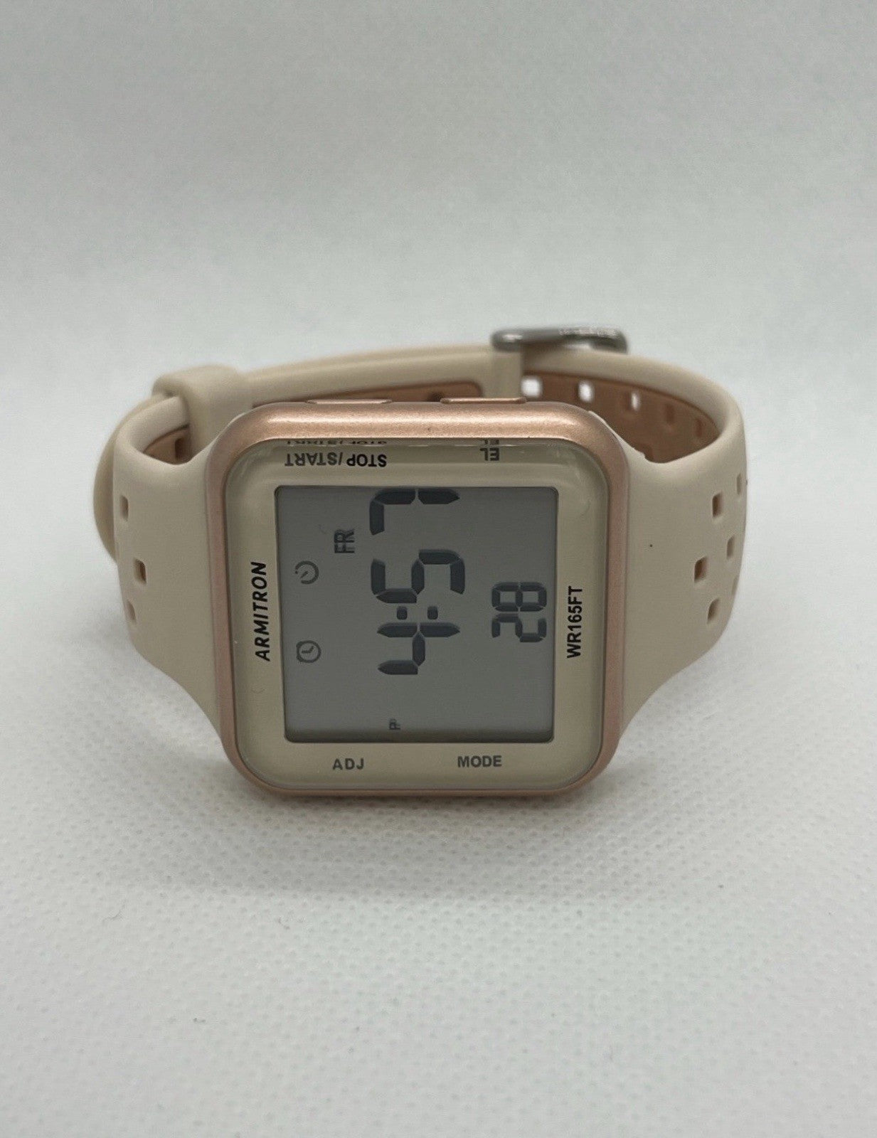 Armitron Unisex LCD Beige Silicone Chronograph Watch 40/8417PBH + Free LCD Watch