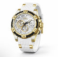 Invicta Men's Bolt Girdex Chrono 50602 Silver Dial White Silicone Band Watch