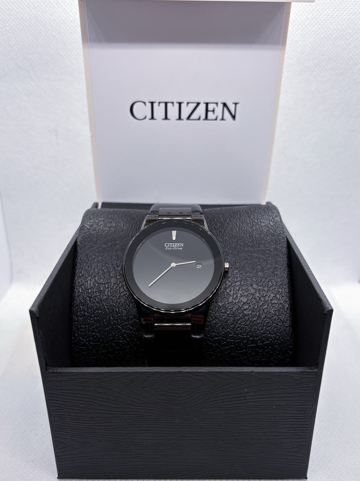 Citizen Eco-Drive Axiom Men’s Watch Black - Leather Band - 40mm Case AU1065-07E