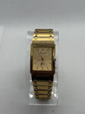 Deauville Diamond Gold Tone Analog Women's Tank Watch With New Battery 20/2092Y