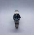 Vintage 1980s Orient Quartz Ladies Watch 815602-30 B2 - Blue Dial - Silver Tone