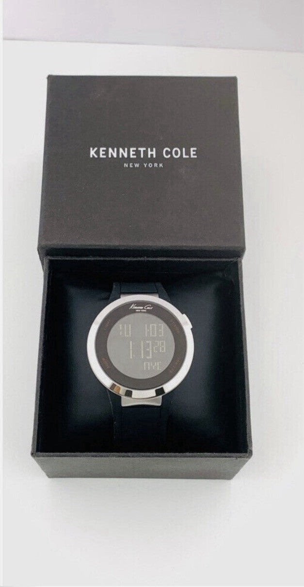 Kenneth Cole KC1639 Unisex Stainless Steel Black Polyurethane Band Strap Watch