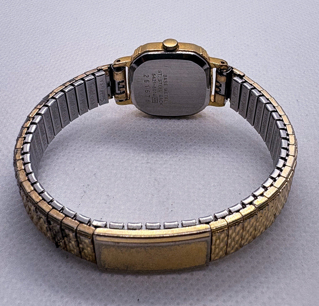 Vintage 1982 Seiko 5421-5011 Ladies Cushion Quartz Watch Speidel Expansion Band