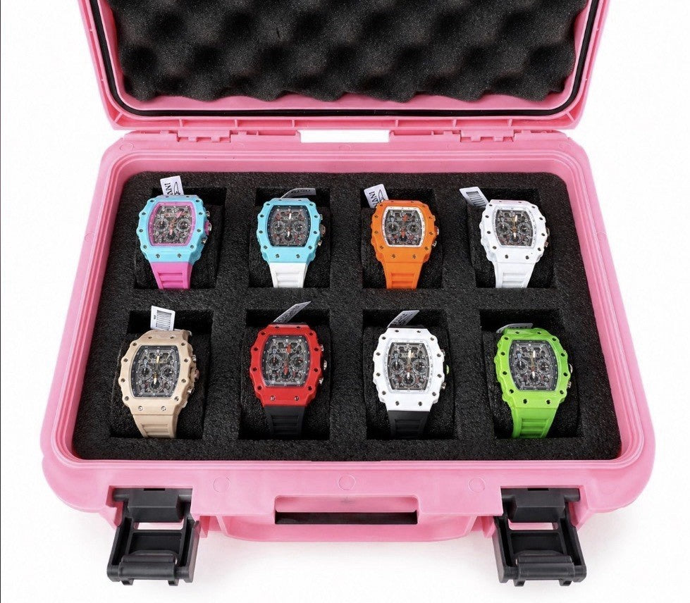Invicta Racing Miami 8 Watch Bundle - Pink Case Signed by F2 Drivers 43mm LE 220