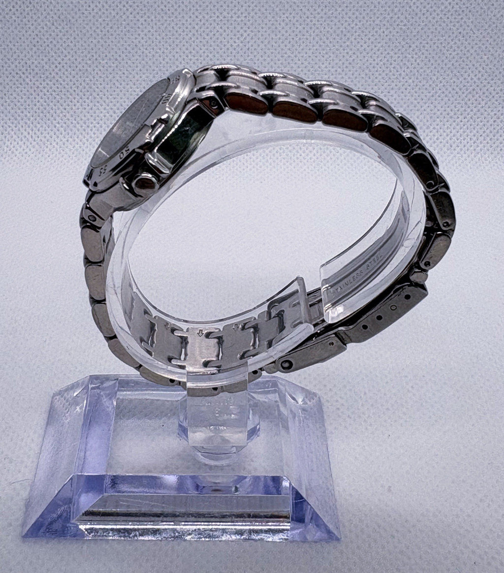 Vintage 1999 Bulova Marine Star 96M24 Ladies 25mm Diver Watch Black Roman Works