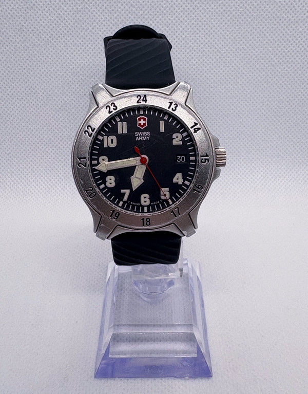 Vintage Victorinox Swiss Army Centurion Field Watch Men 39mm Black Dial MK-5057