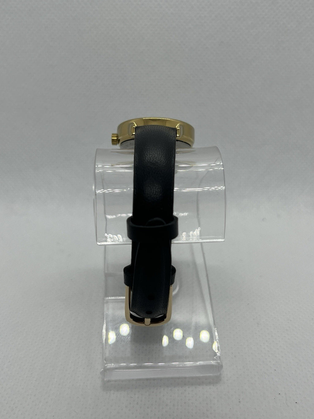 Timex Easy Reader Women's Watch T2H341 - 25mm Gold Case - Black Leather Strap