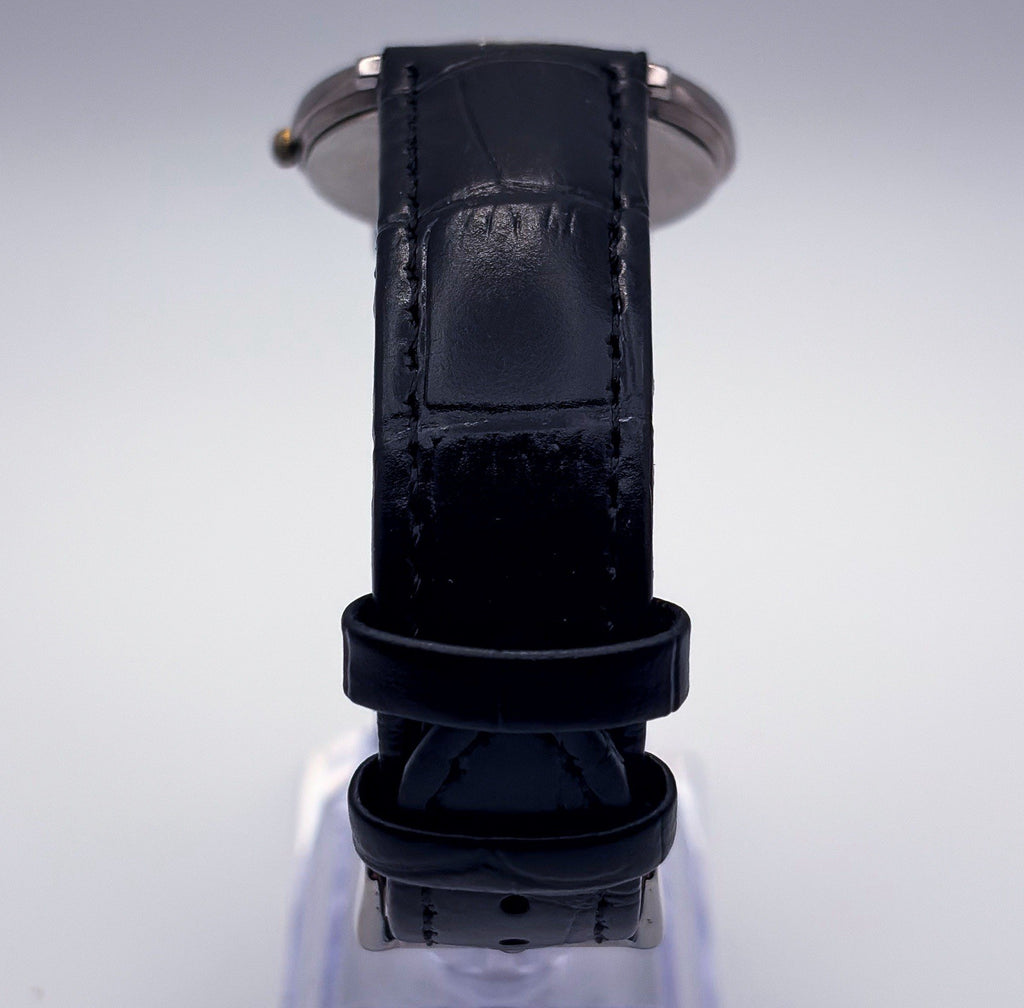Vintage Seiko 7N00-8A49 Quartz Movt Japan Black Dial Diamond Marker Watch