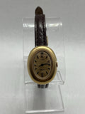 Vintage 1970s Timex Electric Gold Tone Quartz Women's Watch 23mm Leather Band