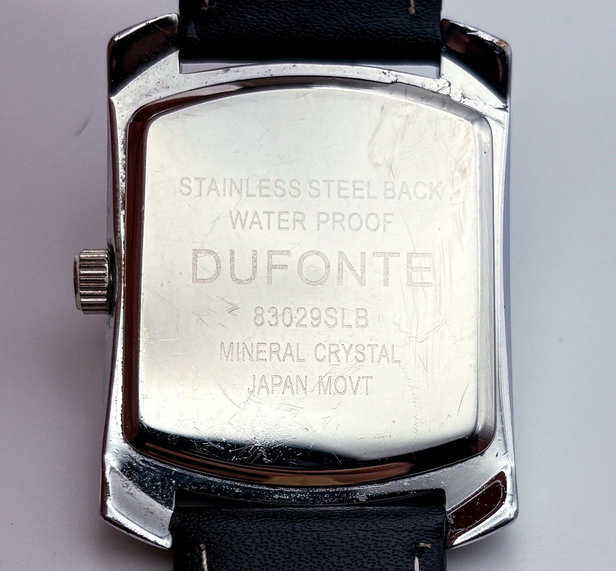 Vintage Dufonte by Lucien Piccard 83029SLB Quartz 34mm Mens Tank Watch Date Run