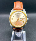 Vintage 1970s Bolivia Electormatic 25 Datomatic Watch Fluted Bezel 36mm Case