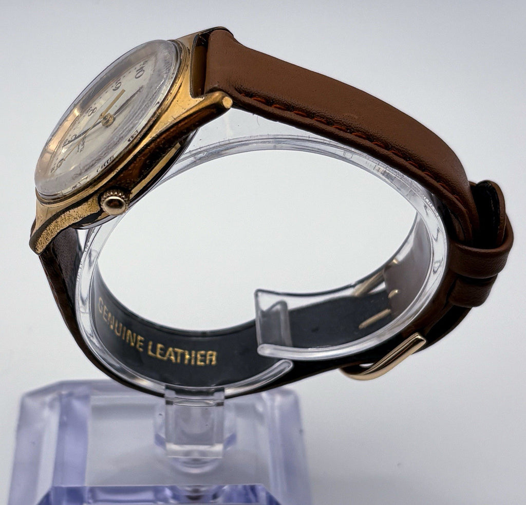 Hamilton 9058 Gold Quartz 34mm Swiss Mens Watch Cream Breguet Dial Date