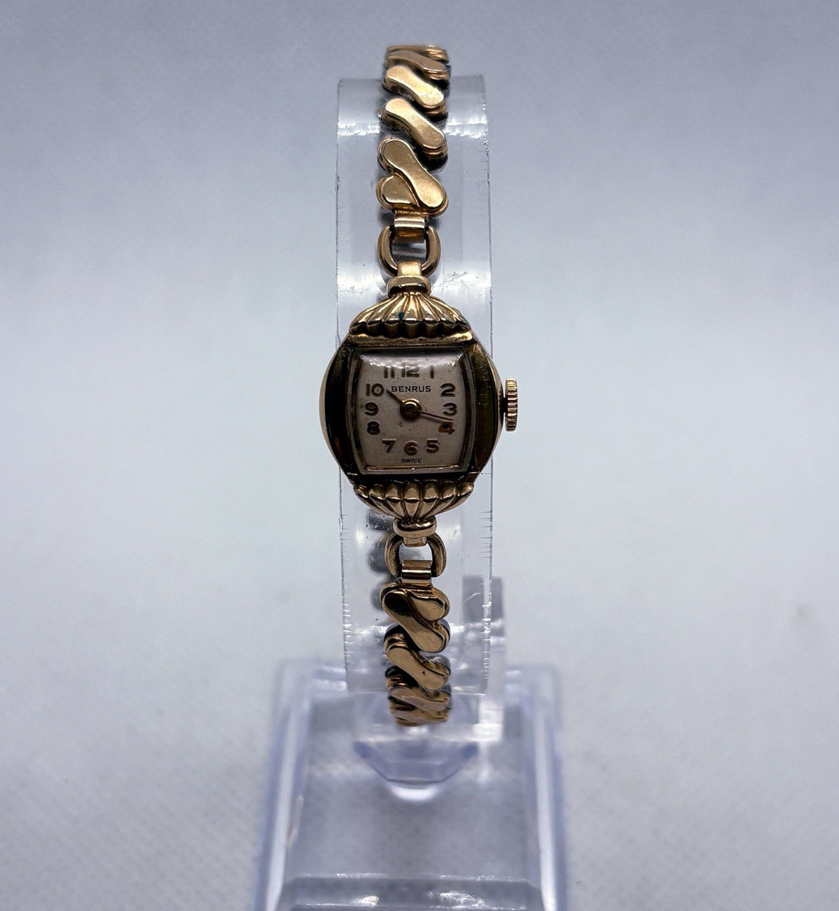 Vintage 1950s Benrus Cocktail Watch Model A1 17J Manual Wind 10k RGP Working