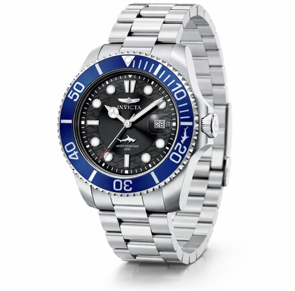 Invicta Pro Diver Men’s Watch 42mm - Blue Bezel Black Dial - SS Case/Band 50828