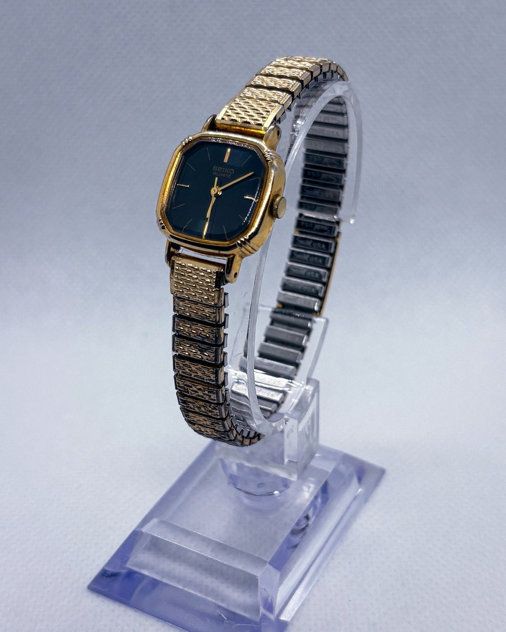Vintage 1982 Seiko 5421-5011 Ladies Cushion Quartz Watch Speidel Expansion Band