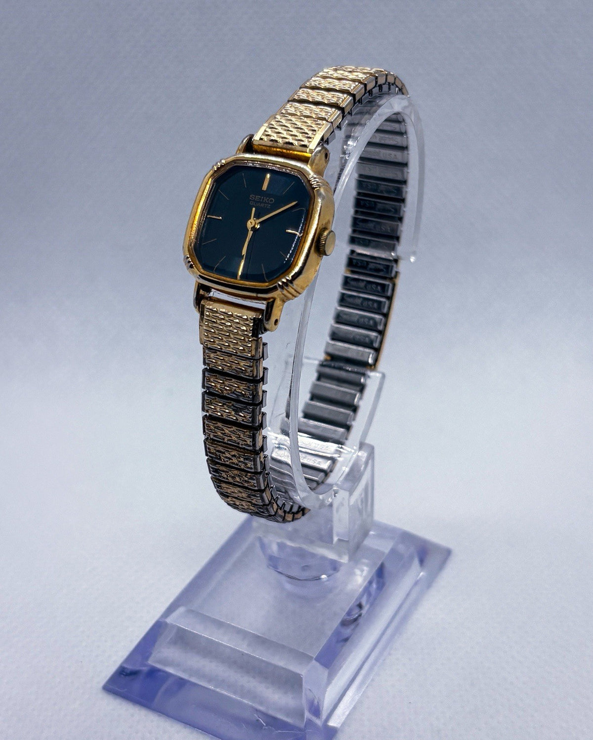 Vintage 1982 Seiko 5421-5011 Ladies Cushion Quartz Watch Speidel Expansion Band