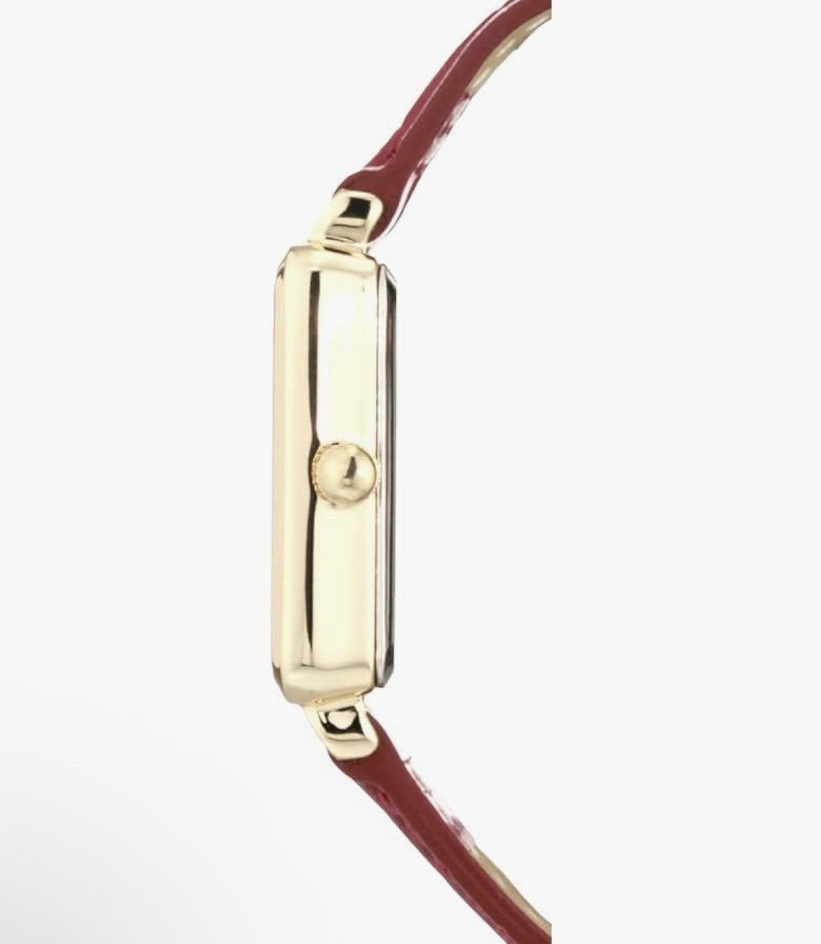 Anne Klein Women's Glitter Accented Croco-Grain Strap Watch, AK/3820 Red/Gold