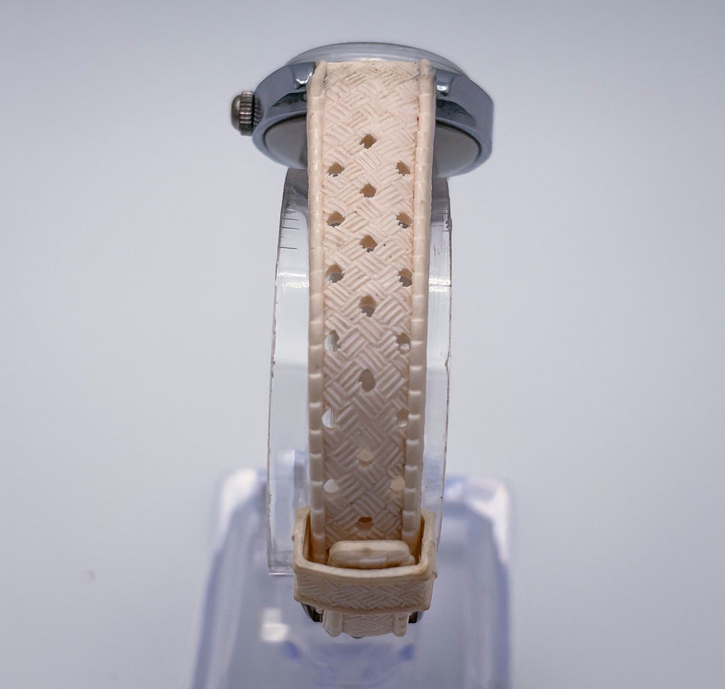 Vintage 1976 Timex Electric Ladies Watch 60351 06976 Blue Block Index Runs