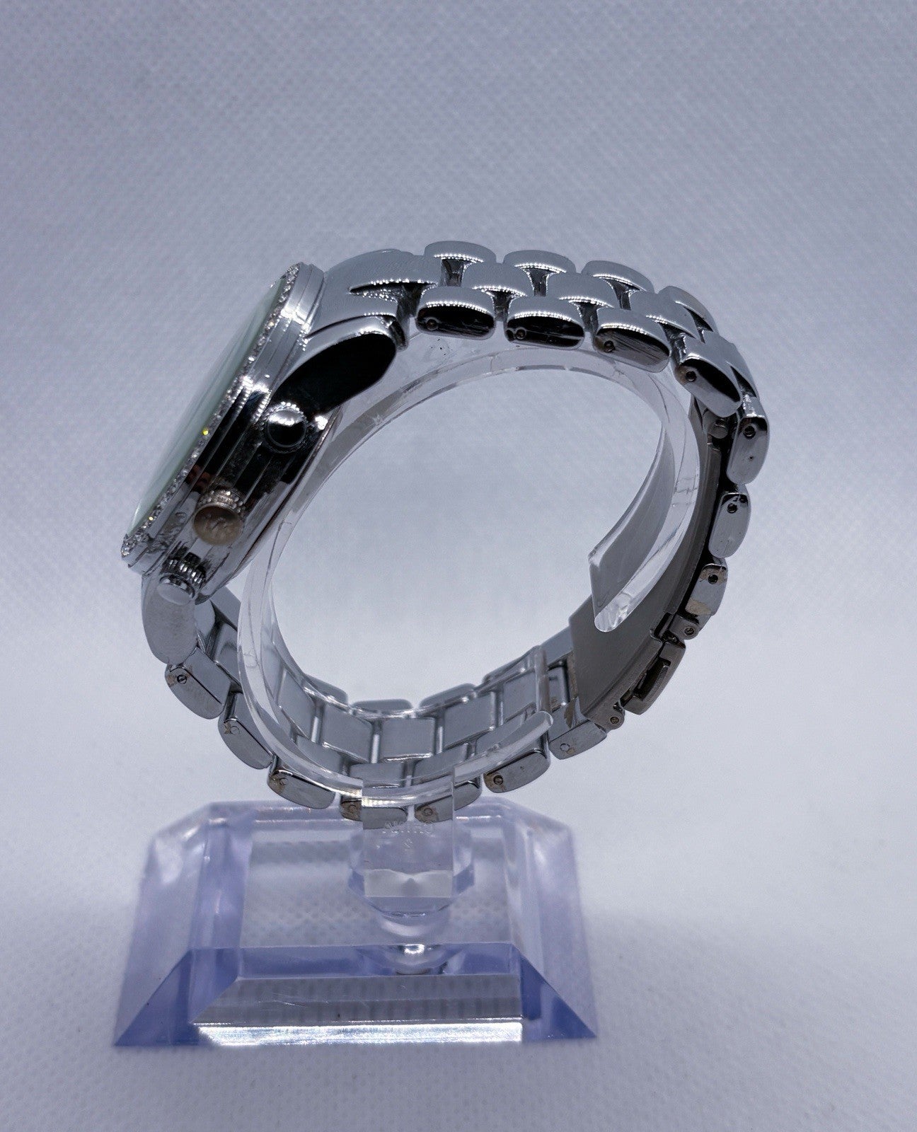Michael Kors MK-1038 Silver Runway Chronograph Watch - Excellent/Working 6"