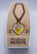 Vtg 1995 Armitron Musical Tweety Bird Gold Heart Pendant Watch Boxed Working