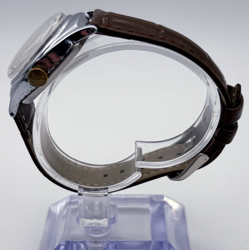 VTG 1962 Geneva De Luxe Mechanical Watch New Crystal Sub Second Guilloche L308U