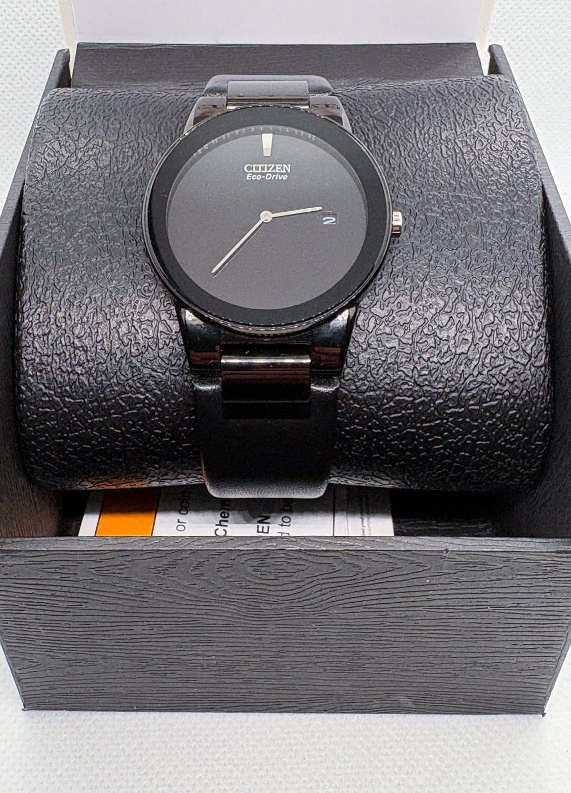 Citizen Eco-Drive Axiom Men’s Watch Black - Leather Band - 40mm Case AU1065-07E