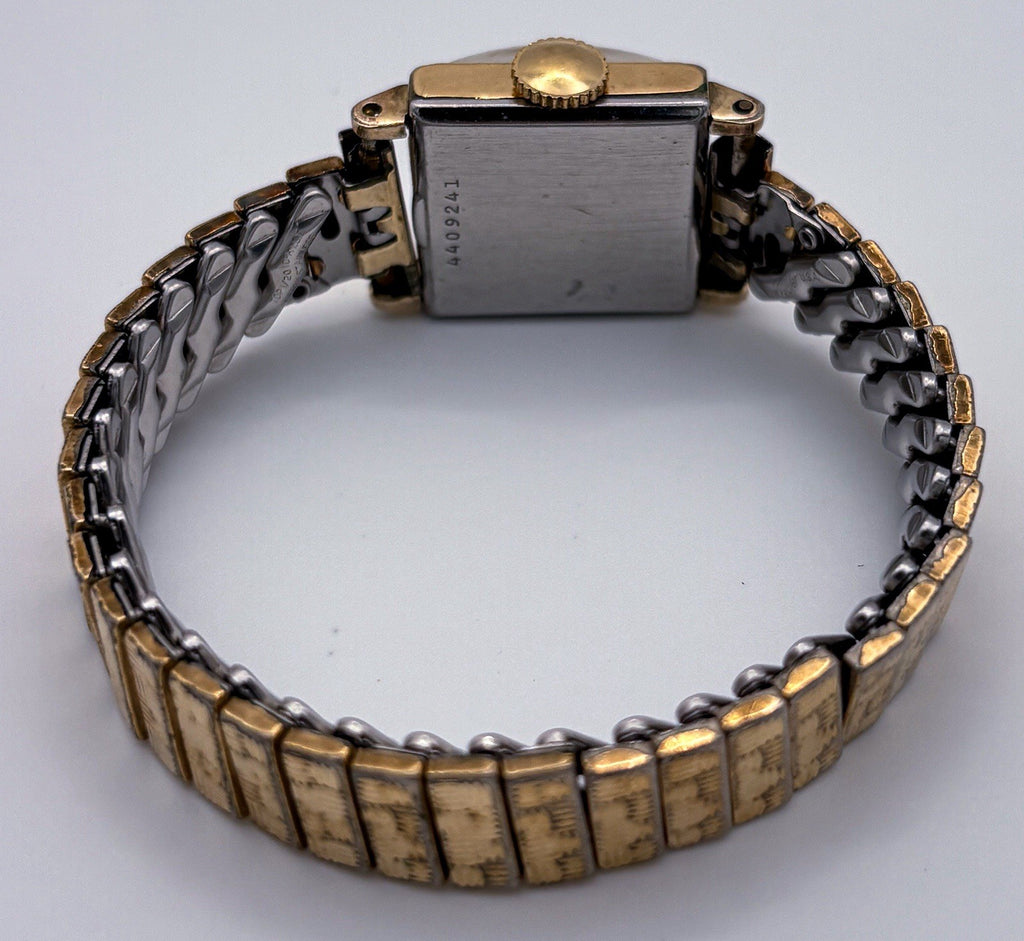 Vintage 1944 Bulova 7AM Mechanical Ladies Square Watch 10K RGP Expansion Band