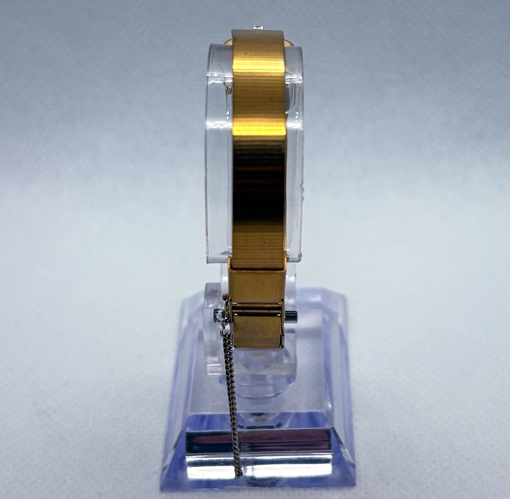 Vintage 1989 Seiko Quartz Ladies Watch 2E20-6459 Gold Tone Diamond Accents