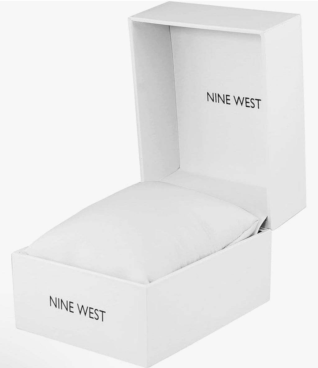Nine West Women'S Crystal Accented Bracelet Watch Domed mineral crystal lens