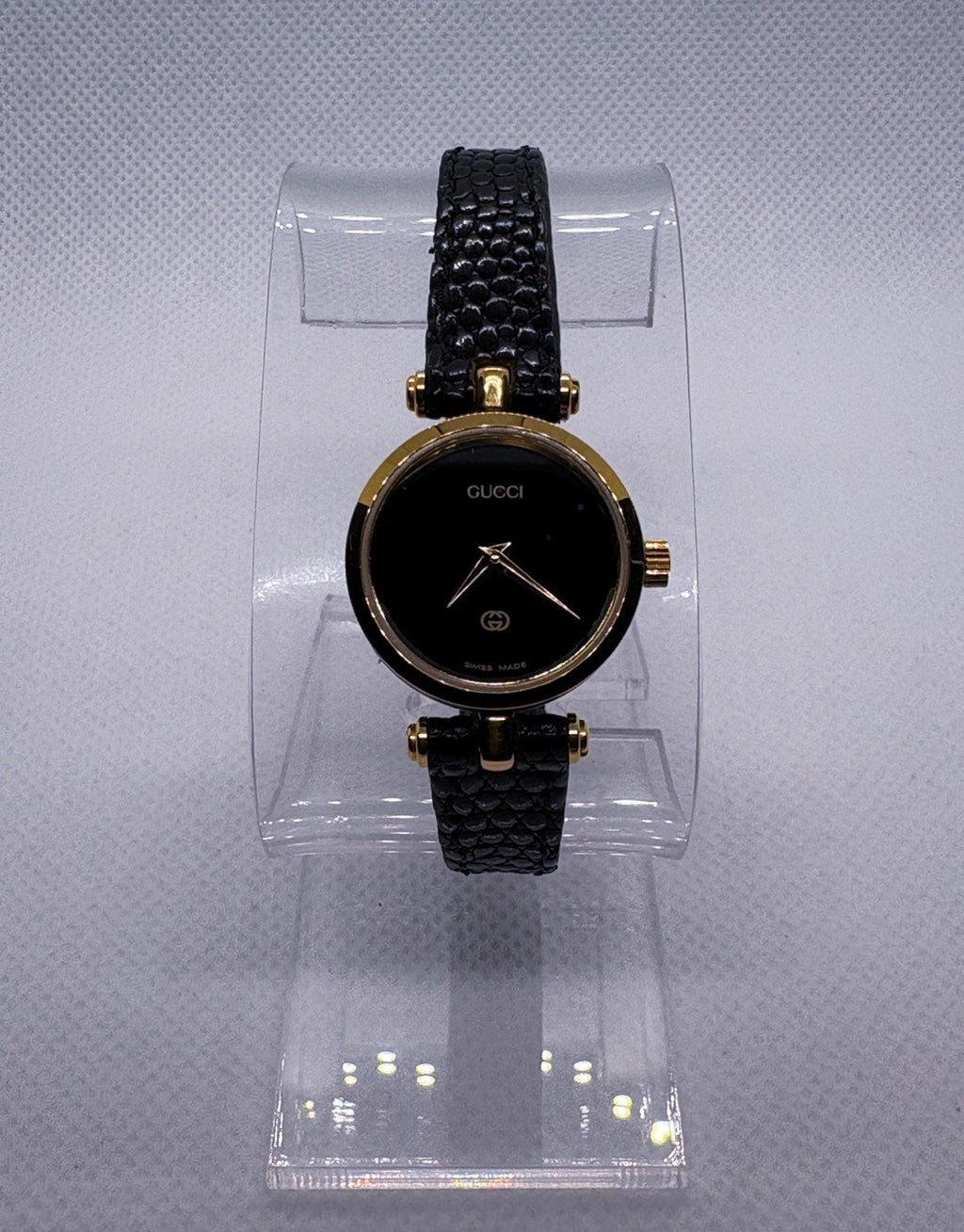 Gucci 2000L Sherry Line Watch Quartz Womens Black Dial Swiss Made With Box