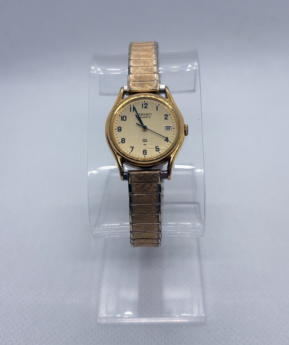 Vintage 1980 Seiko SQ Ladies Quartz Watch 2625-0129 Gold Tone Date Speidel