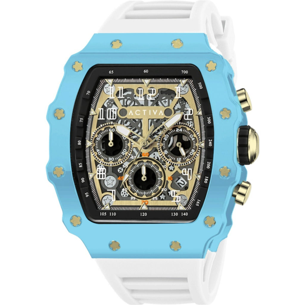 Activa Fury X Invicta Silver/Gold Skeleton Dial 44.3mm ACW2305-028 Light Blue