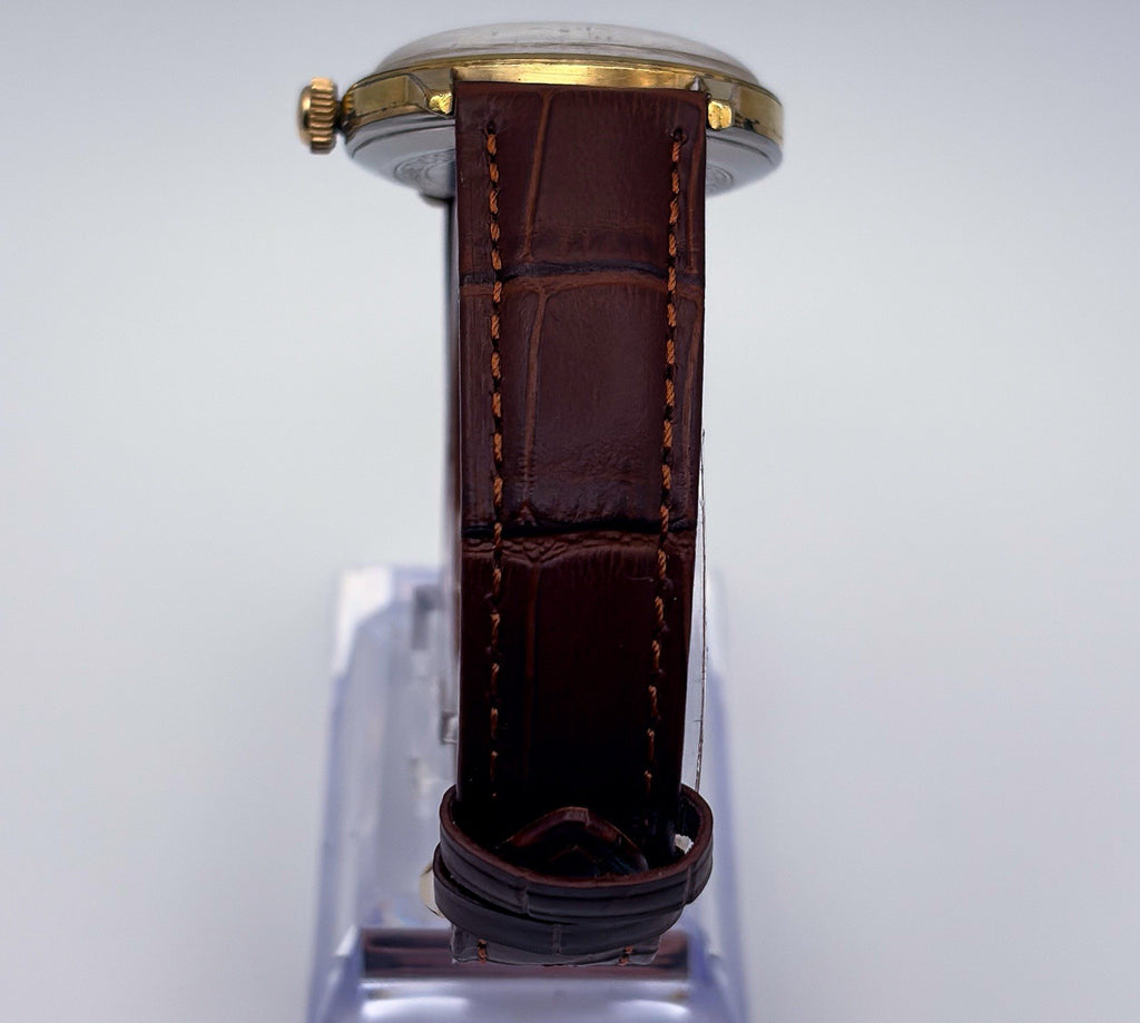 VTG 1960s Waltham 17J Manual Wind Bullseye Pinstripe Gold Plated Mens Watch Runs