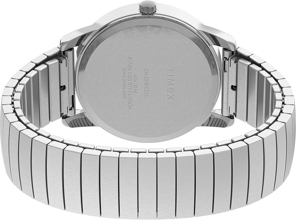Timex Men's Easy Reader Watch 35mm Silver-Tone Steel Bracelet Plus Leather Band