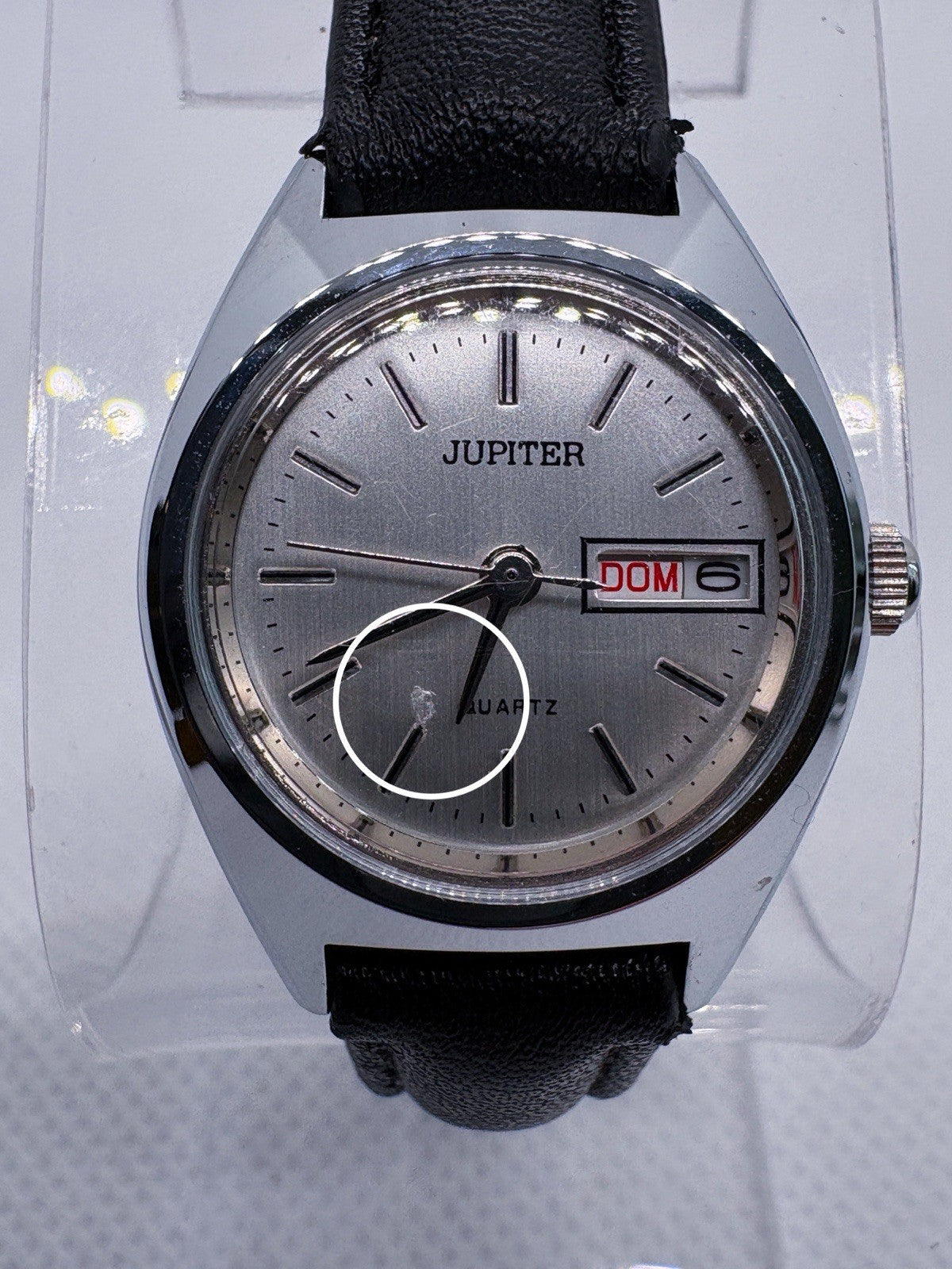 Vintage Jupiter Quartz Day Date Watch 24mm Midsize Miyota 2-Jewel Japan Movt