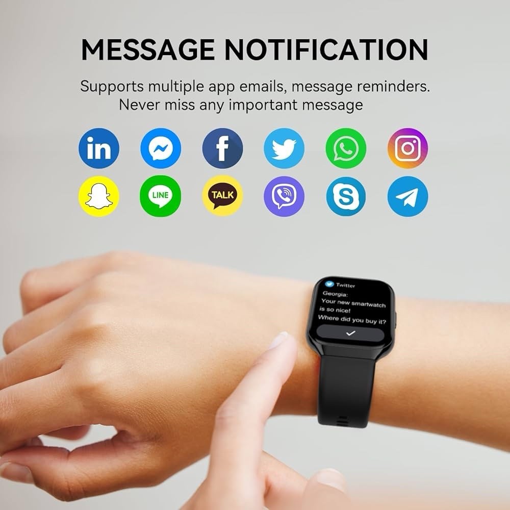 Smart Watch/Fitness Tracker P98 - Black TFT-LCD Smart Watch 1.96” Screen