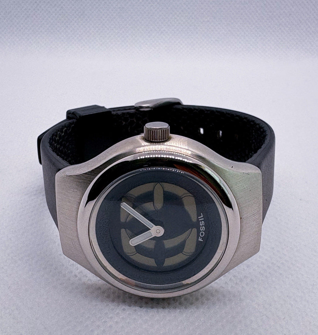 Vintage Fossil Big Tic JR-7874 Watch Animated LCD Dial Working New Silicone