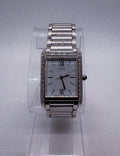Citizen Eco-Drive Ladies Diamond Tank Watch Silver White Roman Dial EO31-SO44502