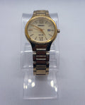 Seiko Women's Solar Gold Tone Dress Watch V137 Date - Fits Max 5.75" Wrist