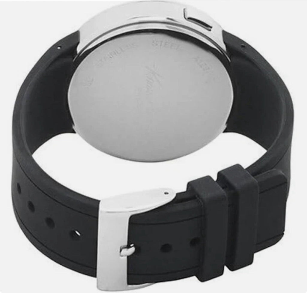 Kenneth Cole KC1639 Unisex Stainless Steel Black Polyurethane Band Strap Watch