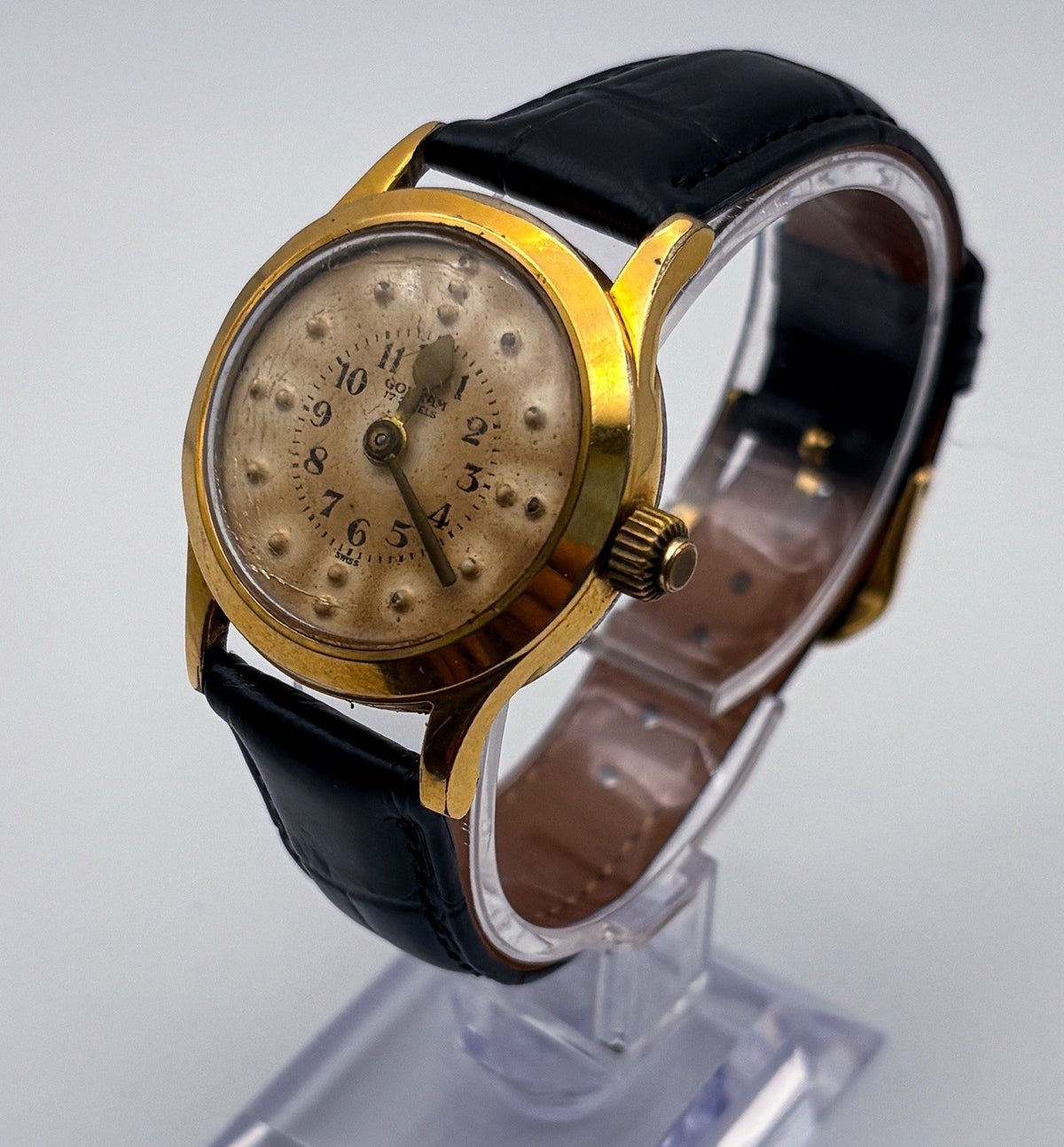 Vintage Gotham 17 Jewels Braille Watch Mechanical Touch For The Blind Unisex
