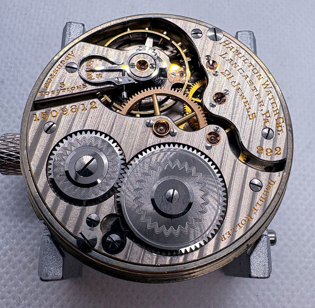 Vintage Hamilton 992 Pocket Watch Movement 21 Jewels 16S 1918 RUNNING Unserviced