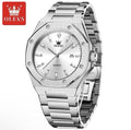 OLEVS Luminous Hands Date Men's Wrist Watch Quartz Waterproof Watch Steel Band