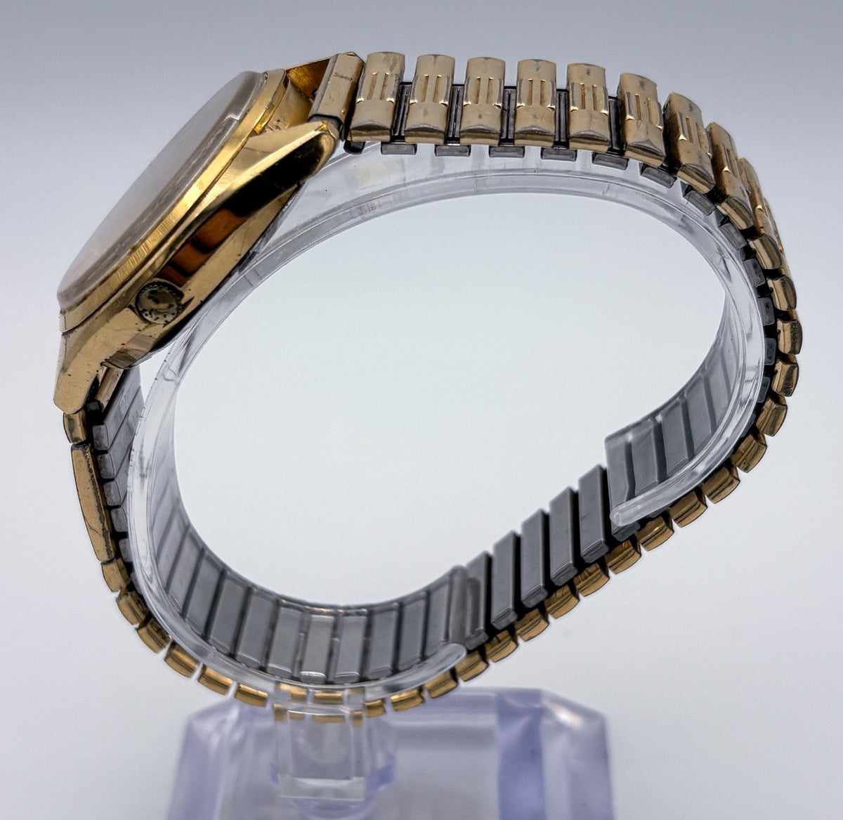 Vintage 1978 Seiko SQ 4336-8089 Champagne Dial Men's Gold Watch Day Date Speidel