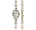 Elgin EG8013STB Woman Analog Watch with Oval Mother of Pearl Dial, 2pc Set