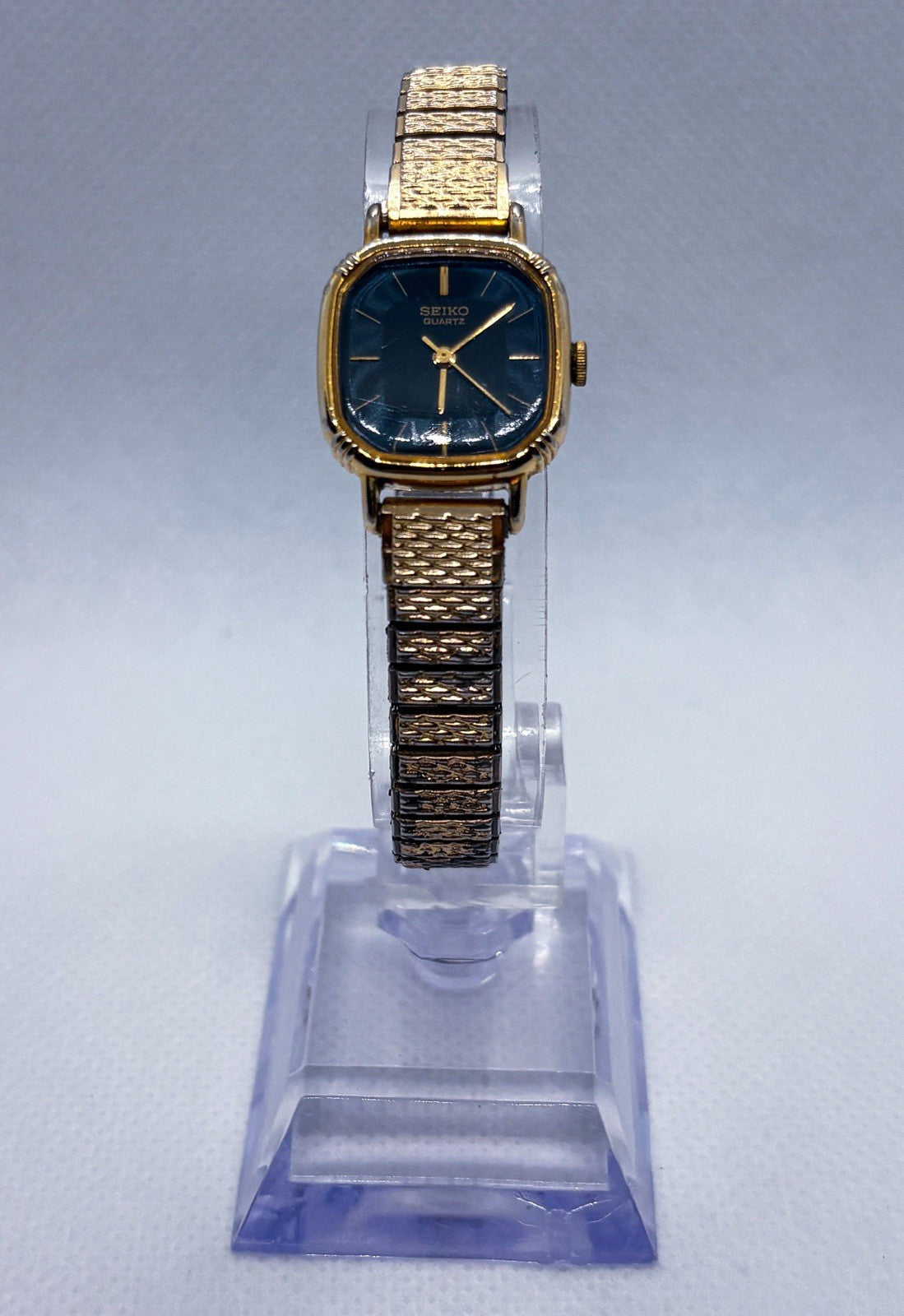 Vintage 1982 Seiko 5421-5011 Ladies Cushion Quartz Watch Speidel Expansion Band