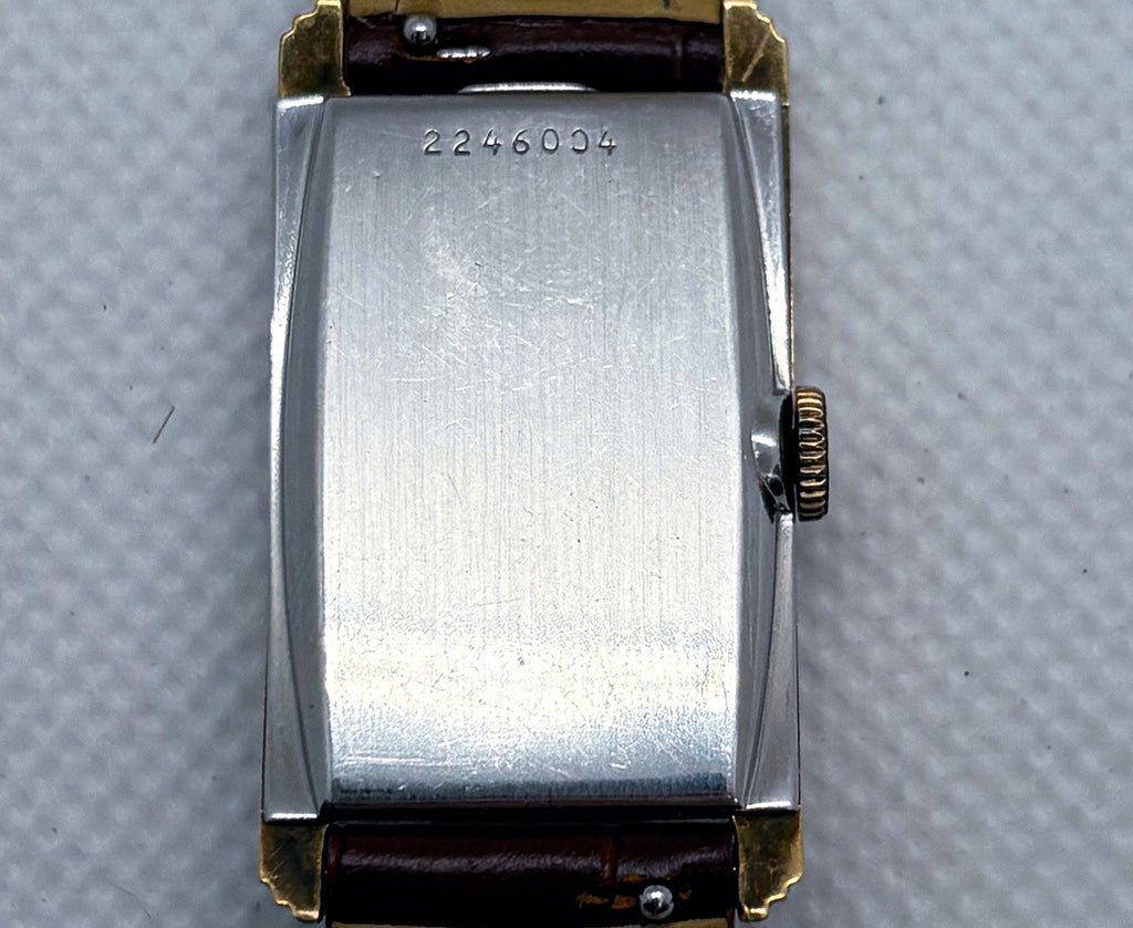 Vintage 1941 Bulova Minute Man ModelE 17J Manual Wind Art Deco Tank Watch 10k GF