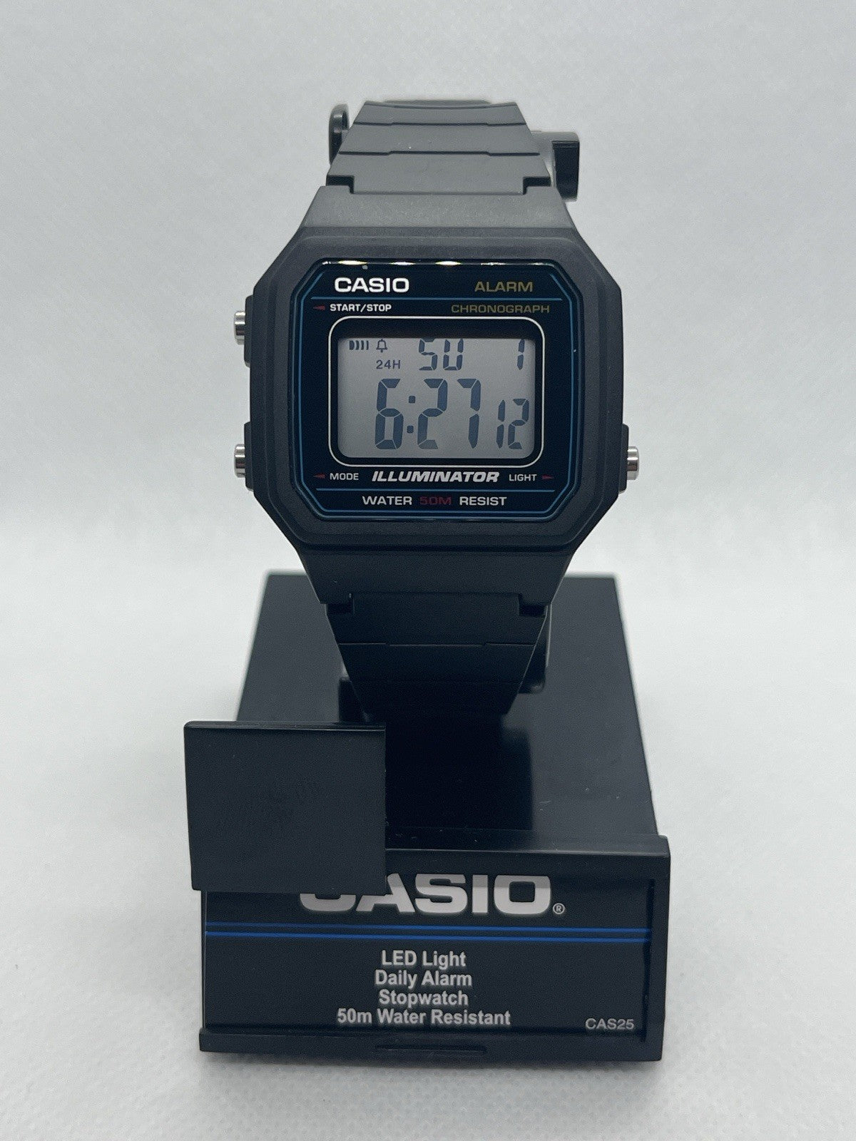 Casio W-217H-1A Men's Digital Quartz Watch NEW 41mm Case Black Resin Strap